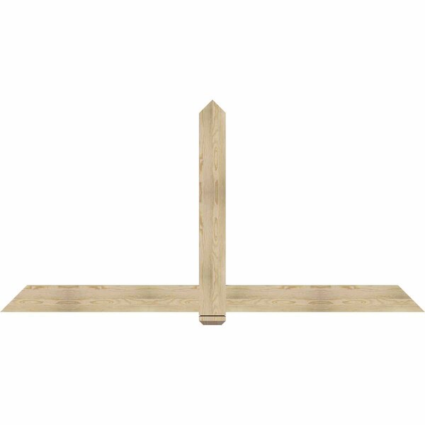 Ekena Millwork Eugene Rough Sawn Timber Gable Bracket, Douglas Fir, 96"W x 48"H x 2"D x 6"F, 12/12 Pitch GBW096X48X0206EUG00RDF - main